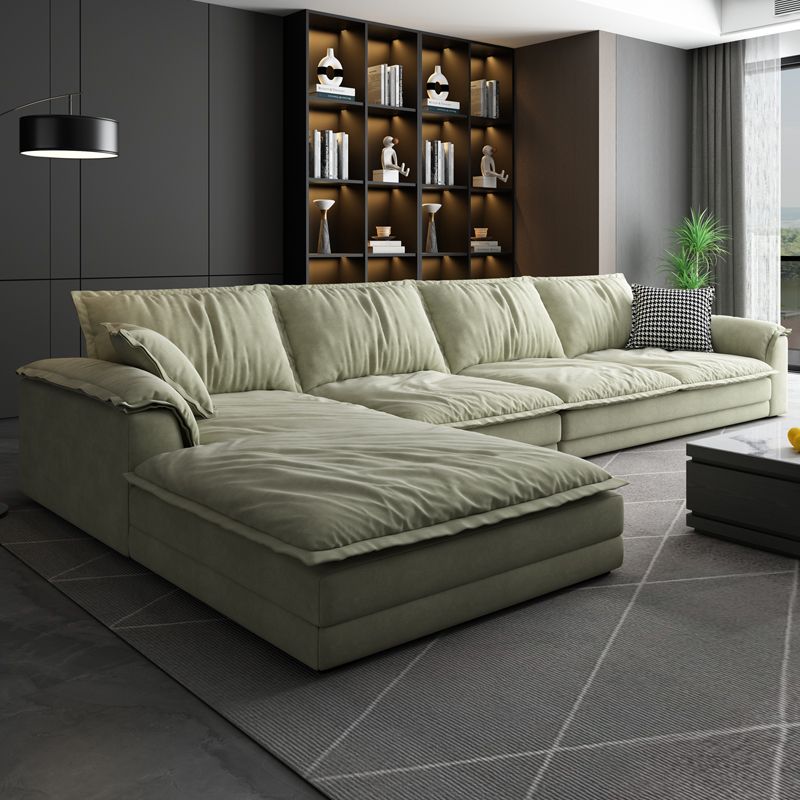 Nordic Stationary Living Room Recessed Arm Pillows Sofa Chaise