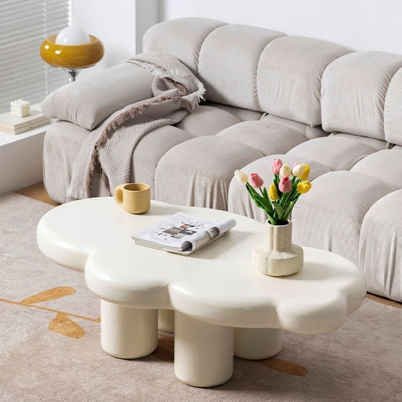 13.78" Tall Scandinavian Style Coffee Cocktail Table Wooden Coffee Table