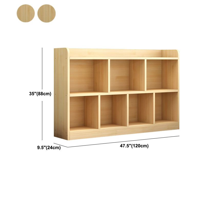 9.4" W Modern Wood Bookcase with Rectangular Shelves Bookshelf for Living Room