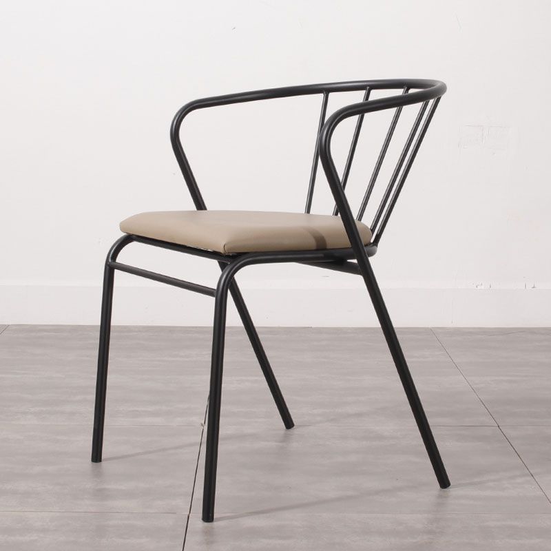 Contemporary Chairs Dining Arm Windsor Back Side Chairs with Metal Legs for Kitchen