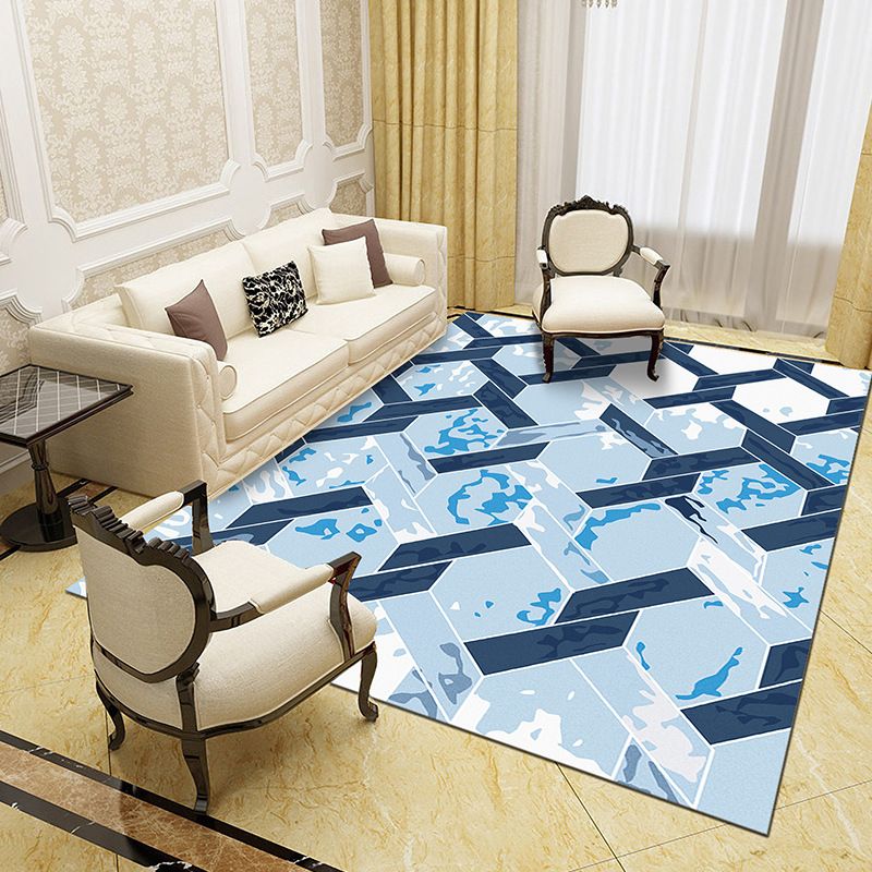 Unique Abstract Patterned Rug Multi Color Contemporary Rug Polypropylene Washable Pet Friendly Non-Slip Backing Rug for Lounge