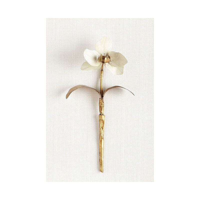 Gold Nordic Canvas Art Branch of Blooming Flower Wall Decoration for Living Room