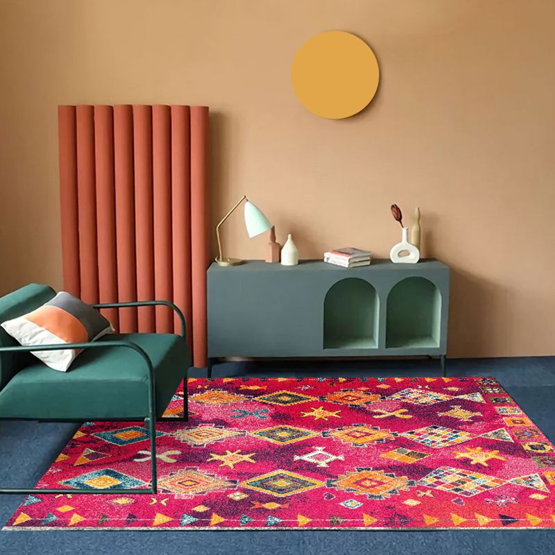 Retro Southwestern Pattern Rug Polyester Carpet Non-Slip Backing Area Rug for Home Decoration