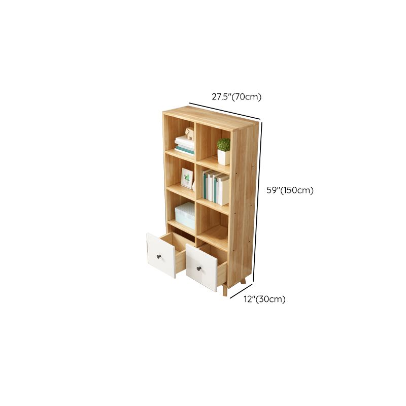 Modern Wooden Bookcase Standard Natural Closed Back Bookshelf
