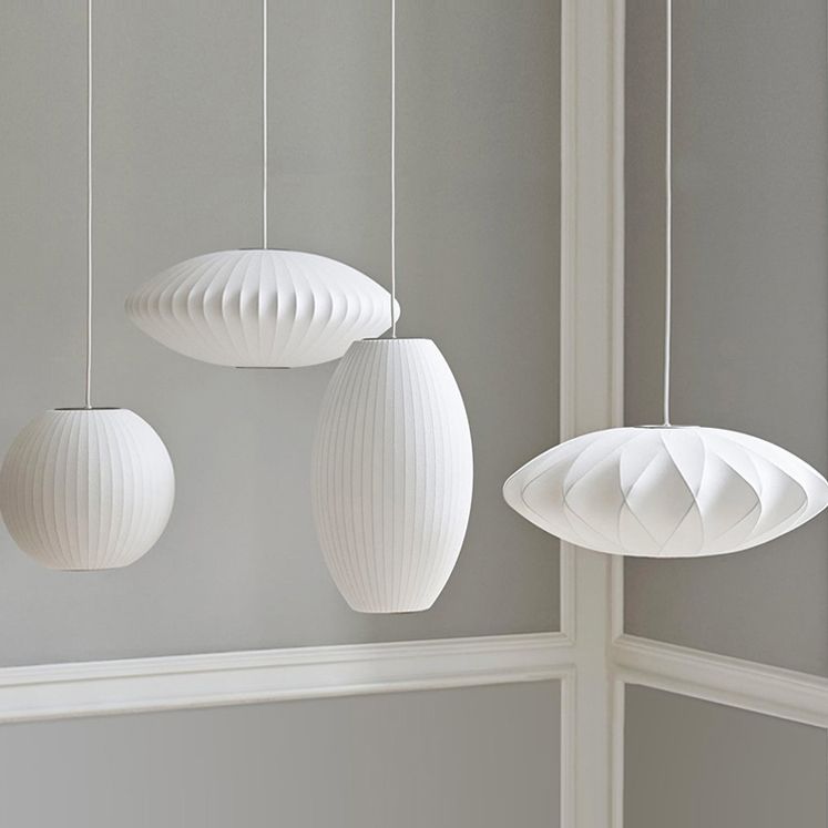 Zeitgenössische schattierte Suspension Anhänger Leichter Stoff Esszimmer Hanges Lichtkit in Weiß