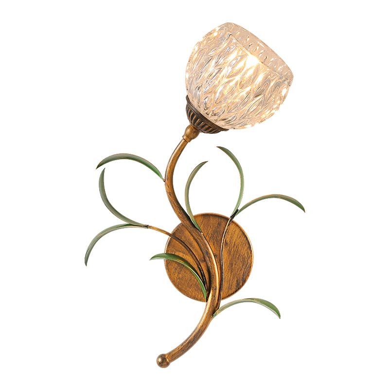 Flower Shape Wall Lamp Modern Wall Mount Lamp with Glass Shade for Bedroom