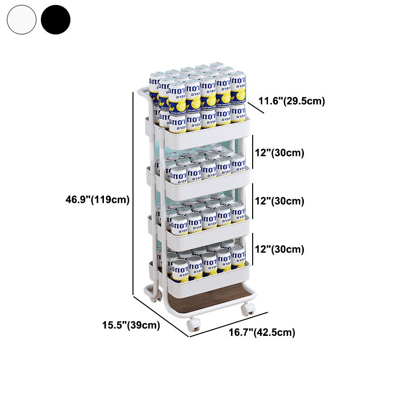 Metal Frame Open Etagere Bookshelf Modern Vertical Bookcase with Caster Wheels