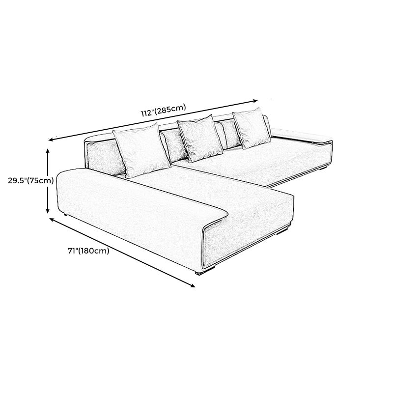 Dark Grey Modular Sectional with Square and Pillow Back Cushion