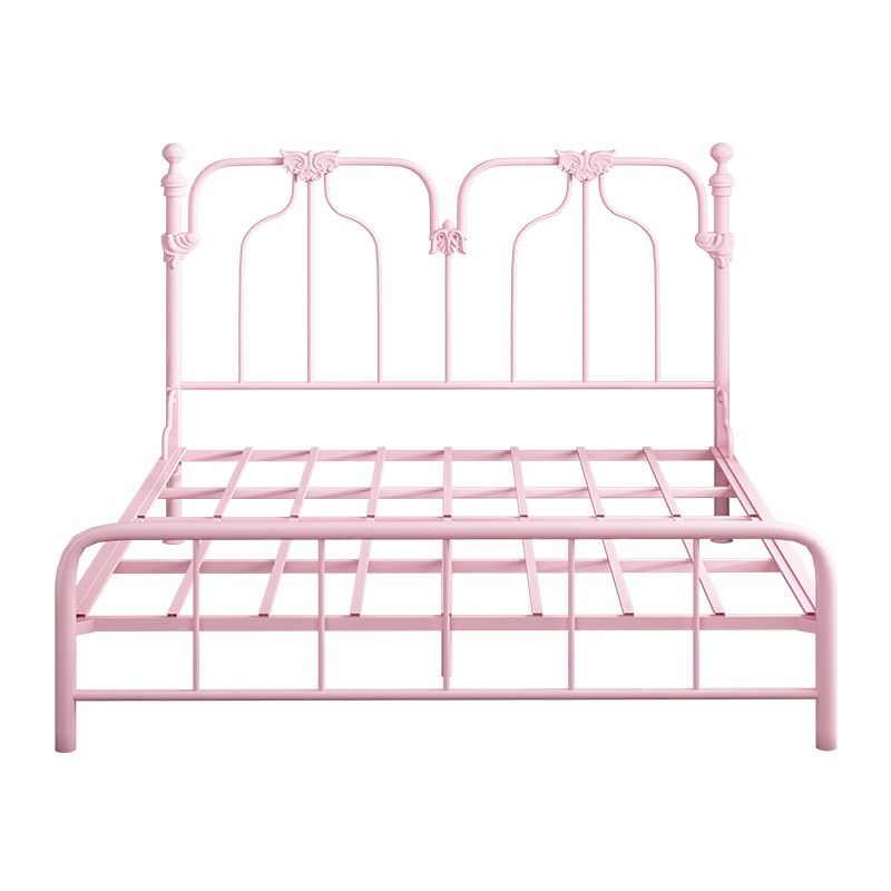 49.21" Modernism Metal Bed with Headboard Low Profile Standard Bed