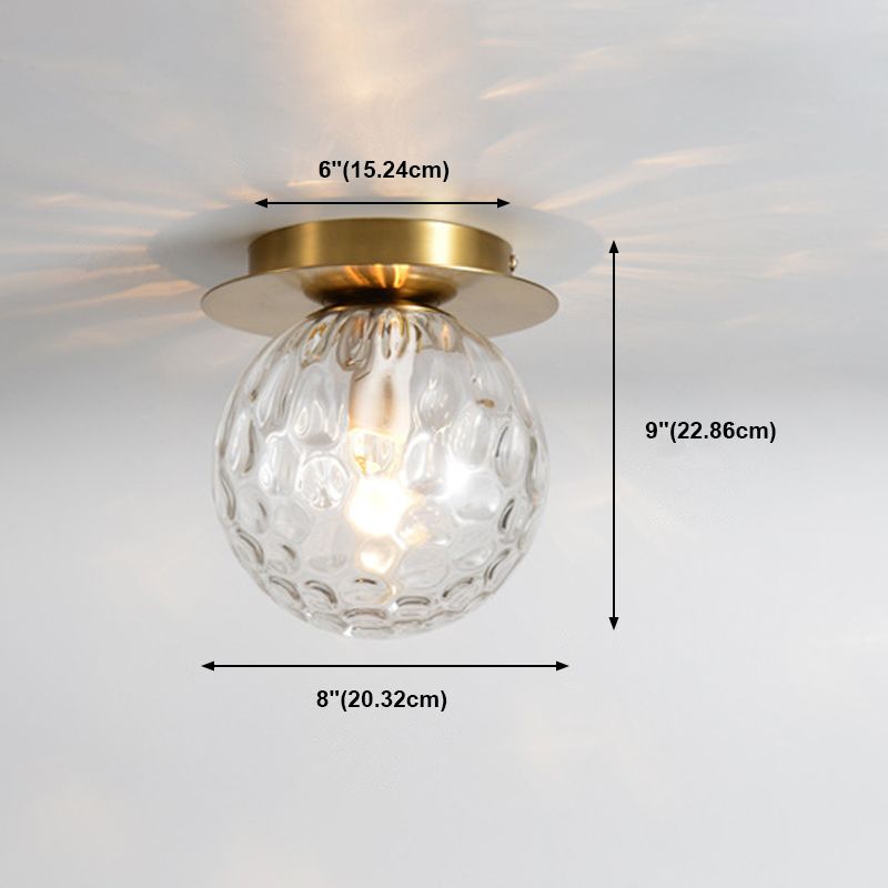Lámpara de montaje de techo esférico de vidrio lámpara de luz nórdica lámpara de techo
