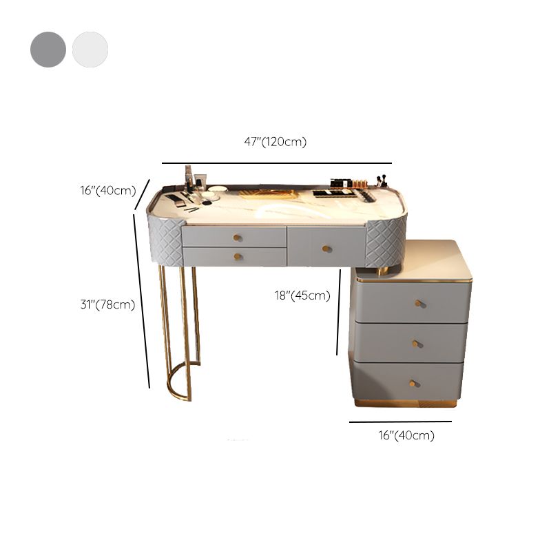 Glam Glass Makeup Vanity Desk Bedroom Vanity Dressing Table with Drawer