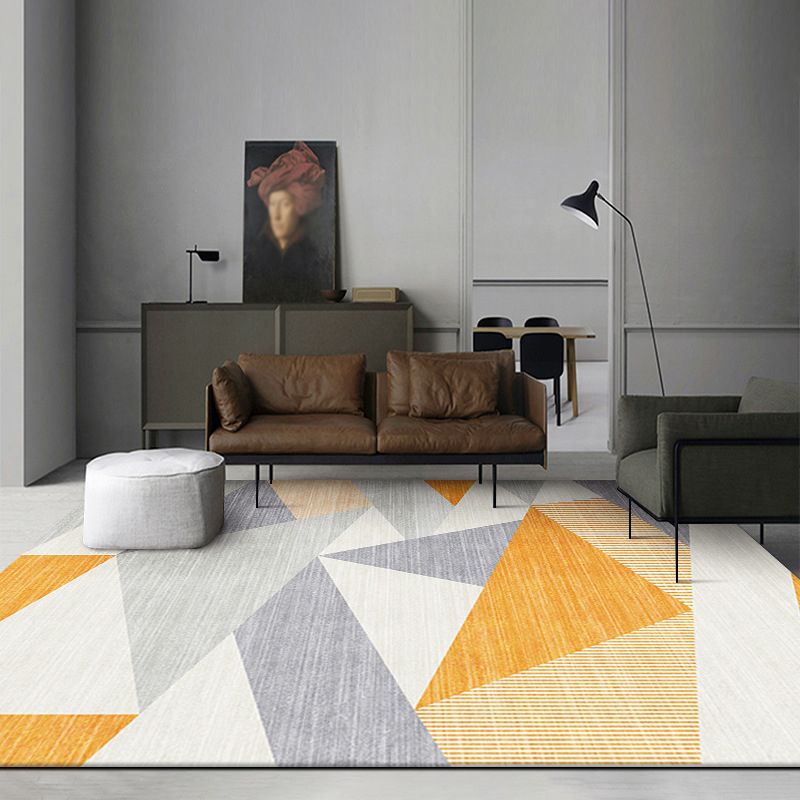 Classic Geometric Indoor Rug Modern Indoor Rug Stain Resistant Polyester Carpet for Living Room