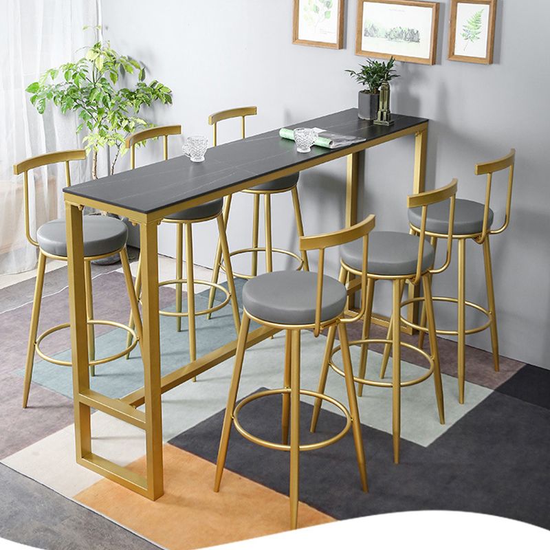 Modern Bar Height Table Stone Top Bistro Bar Table for Patio Use