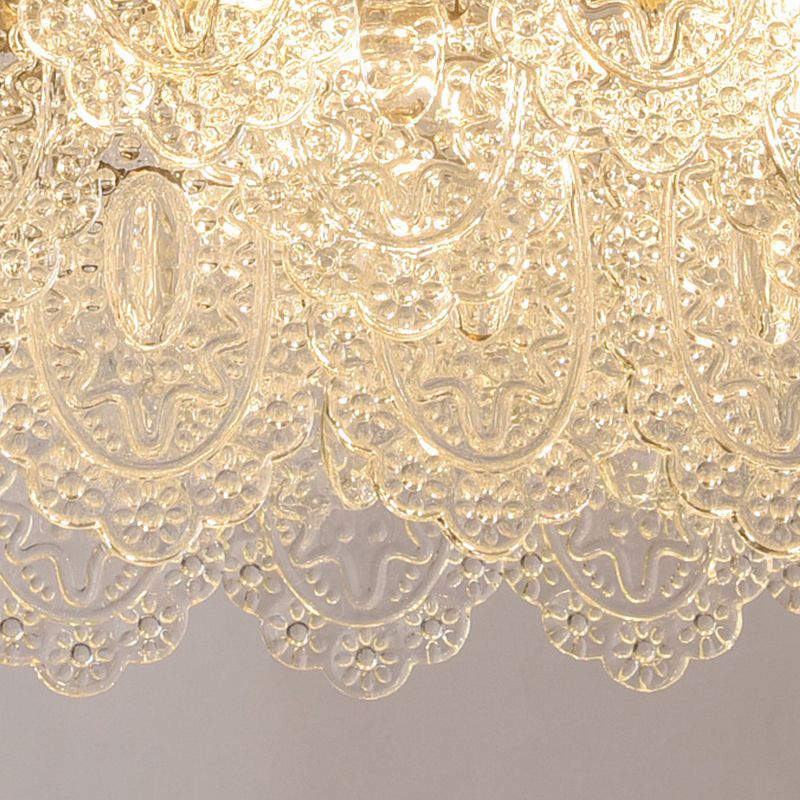 Modern Ceiling Lamp Vintage Flush Mount Light Fixture with Glass Shade for Bedroom
