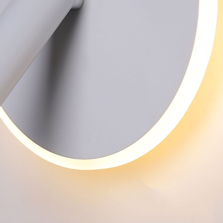 Aluminium Geometric LED Wall Lamp in Modern Concise Style Wrought Iron Reading Wall Sconce with Acrylic Shade