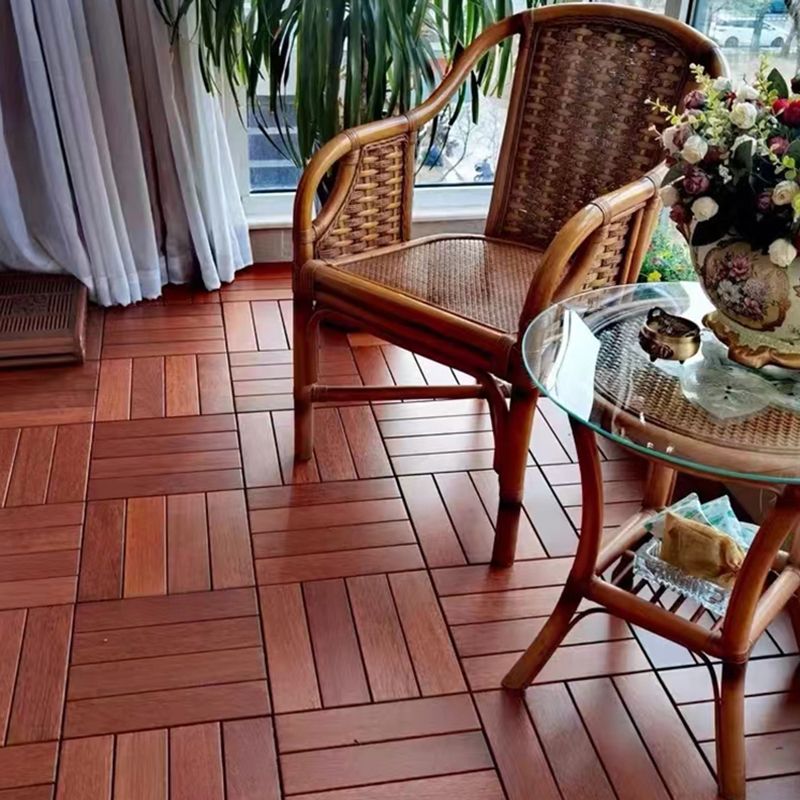 Striped Pattern Snapping Decking Tiles Composite Tile Kit Outdoor Patio