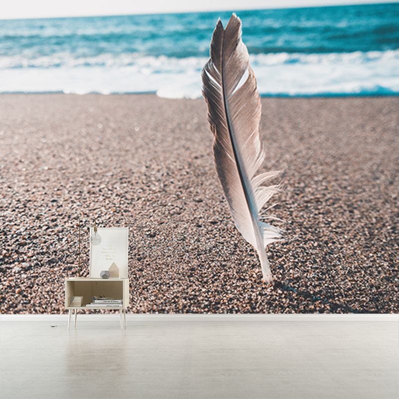 Photography Environment Friendly Mural Wallpaper Soft Feathers Bedroom Wall Mural