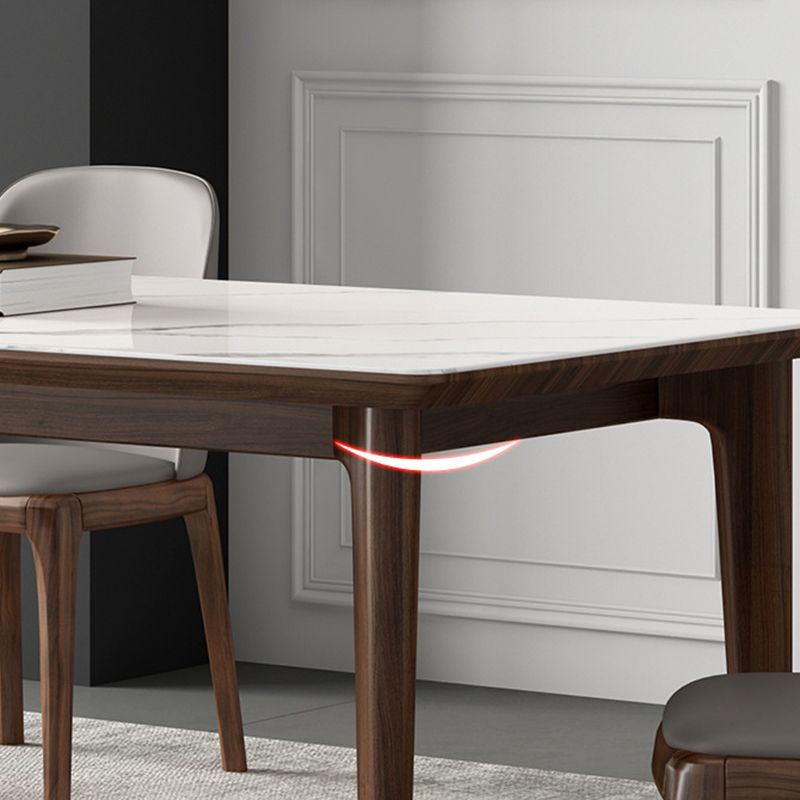 Modern Style Sintered Stone Dining Set Wood 1/3/4/5/7 Pieces Dining Set for Dining Areas