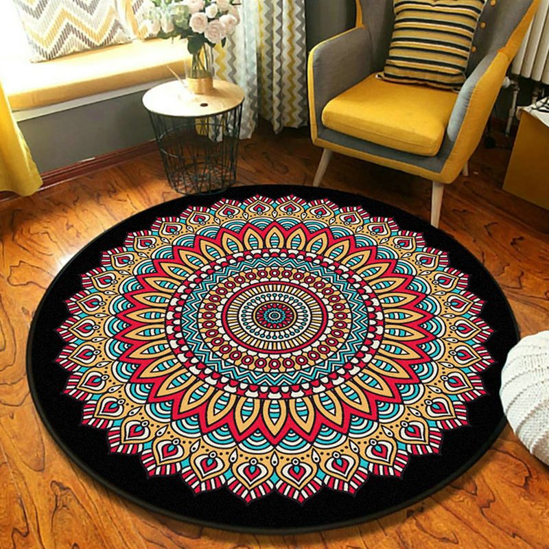 Mandala persa Mandala cubierta Interior Synthetics Synthetics alfombras lavables con alfombra para decoración del hogar