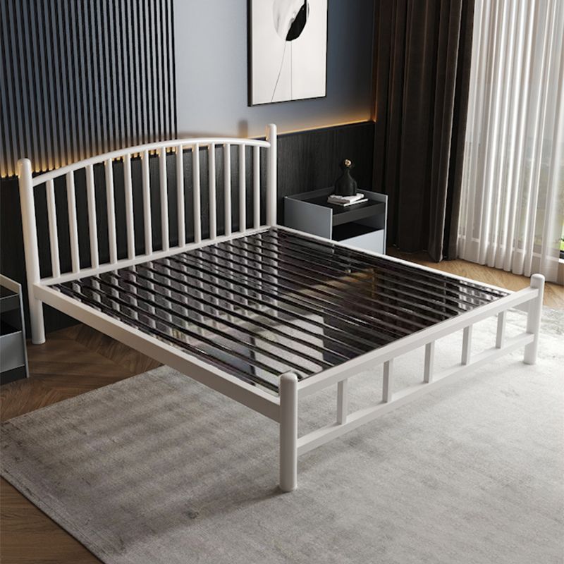Luxurious Metal Platform Bed Frame Tall Slat Bed with Headboard