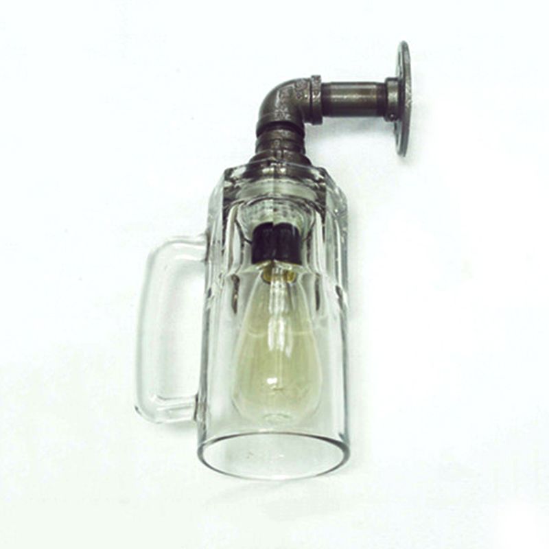 Black Industrial Style Sconce Light Fixtures Wrought Iron Wall Lamp Sconce for Bar