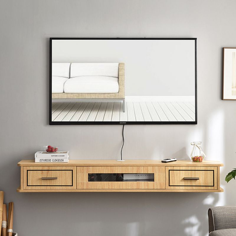 Modern Wood TV Stand Console Floating TV Media Stand with Drawers for Living Room