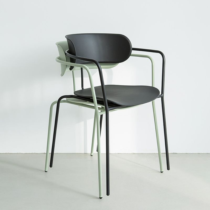 Chaises de salle à manger de cuisine de style industriel Fauteuils empilables avec pieds en métal (Ensemble de 4)