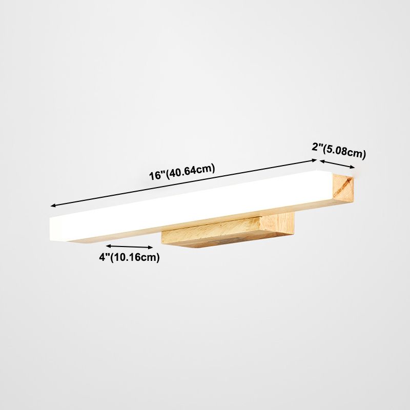 Modern Simple Makeup Mirror Light Wooden LED Mirror Lamp Fixture for Bathroom