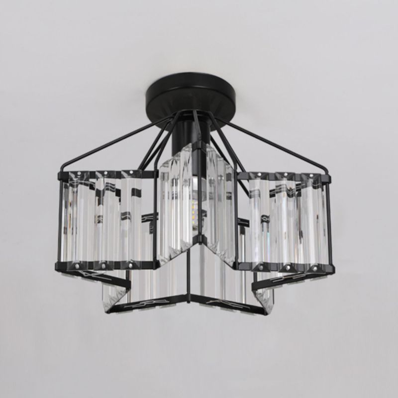 Modern Ceiling Light Creative Flush Mount Ceiling Light Fixture with Crystal Shade