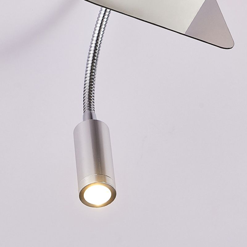 Lámpara de pared de lectura concisa moderna Splicet rectangular de acero inoxidable aplastante con telas sombra