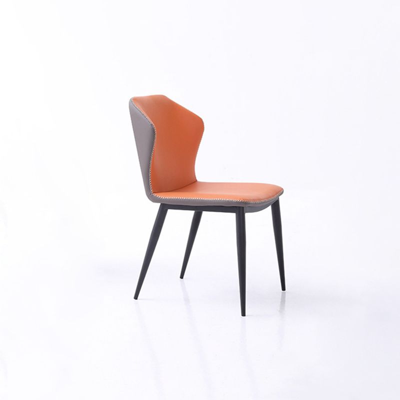 Sillas de comedor con respaldo de estilo industrial, sillas auxiliares de comedor de cuero para cocina (juego de 2)