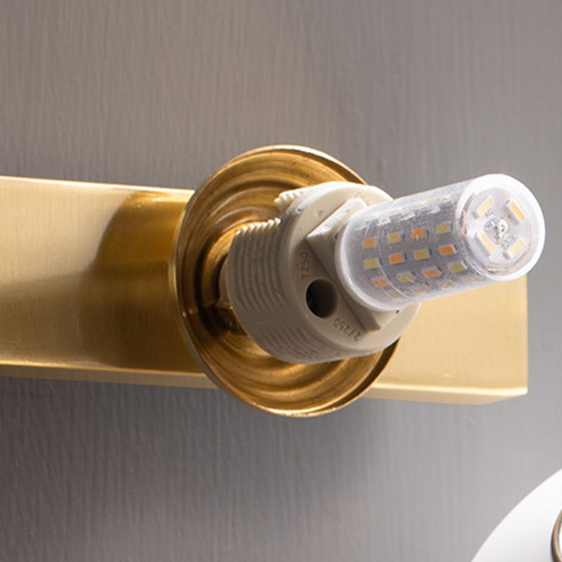 Copper 1-Light Ball Shade Wall Sconce Modern Style Mirror Wall Lighting in Brass