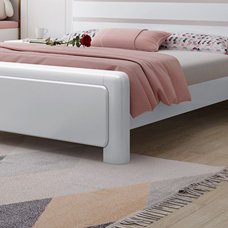 Contemporary Wood Standard Bed, Panel Rectangular Headboard Bed Frame