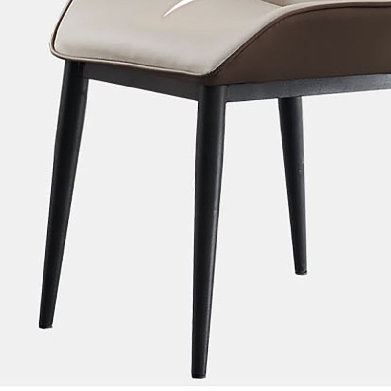 Industrial Style Wingback Side Chairs Faux Leather Dining Chairs