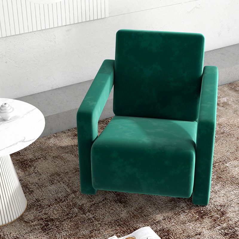 Contemporary 27.56"Wide Velvet Fixed Back Sponge Square Arm Chair