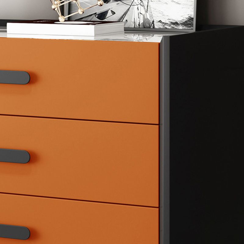 Contemporary Bedroom Stone Storage Chest Vertical Chest with Black Legs