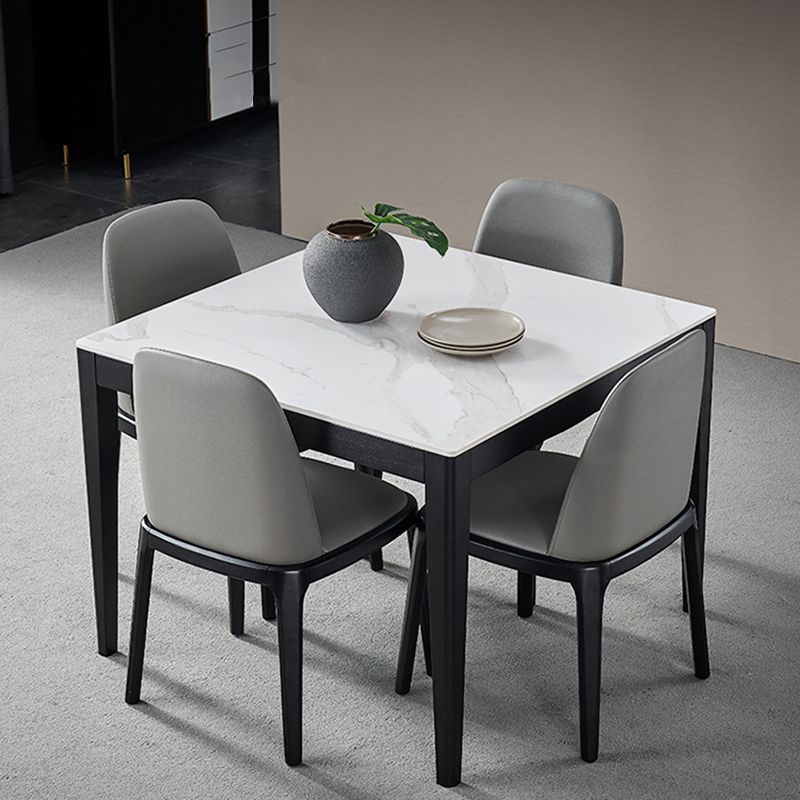 Mesa de comedor de estilo industrial mesa de comedor de piedra cuadrada con 4 patas