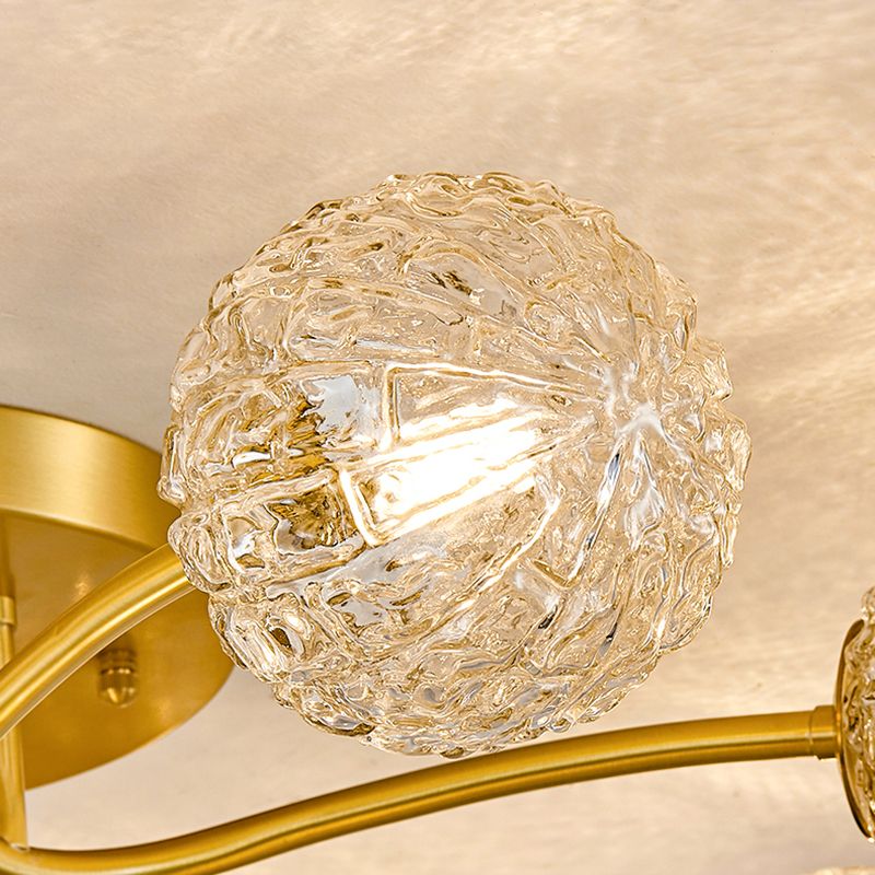 Ball Shape Glass Flush Light Modern Style Multi Lights Flush Mount Fixture