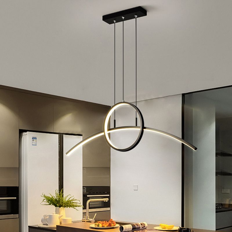 Linear Shape Island Lights Contemporary Metal 2 Light Pendant Light Fixtures