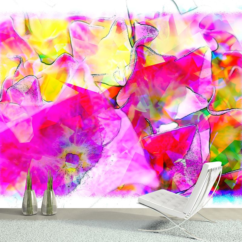 Abstract Illustration Mural Mildew Resistant Wallpaper Sleeping Room Wall Mural