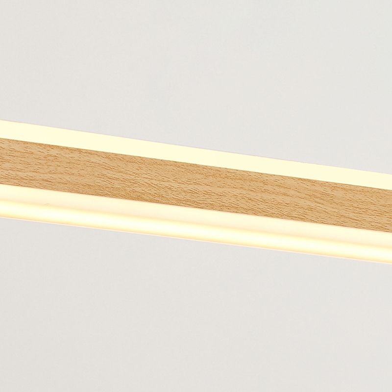 Single Modernism Style Beige/Brown LED Statement Linear Kitchen Island Light