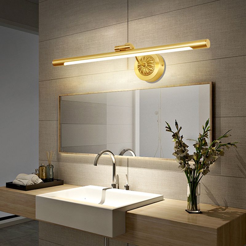 1 Light Linear Wall Lighting Modern Copper Mirror Wall Mounted Light Fixture