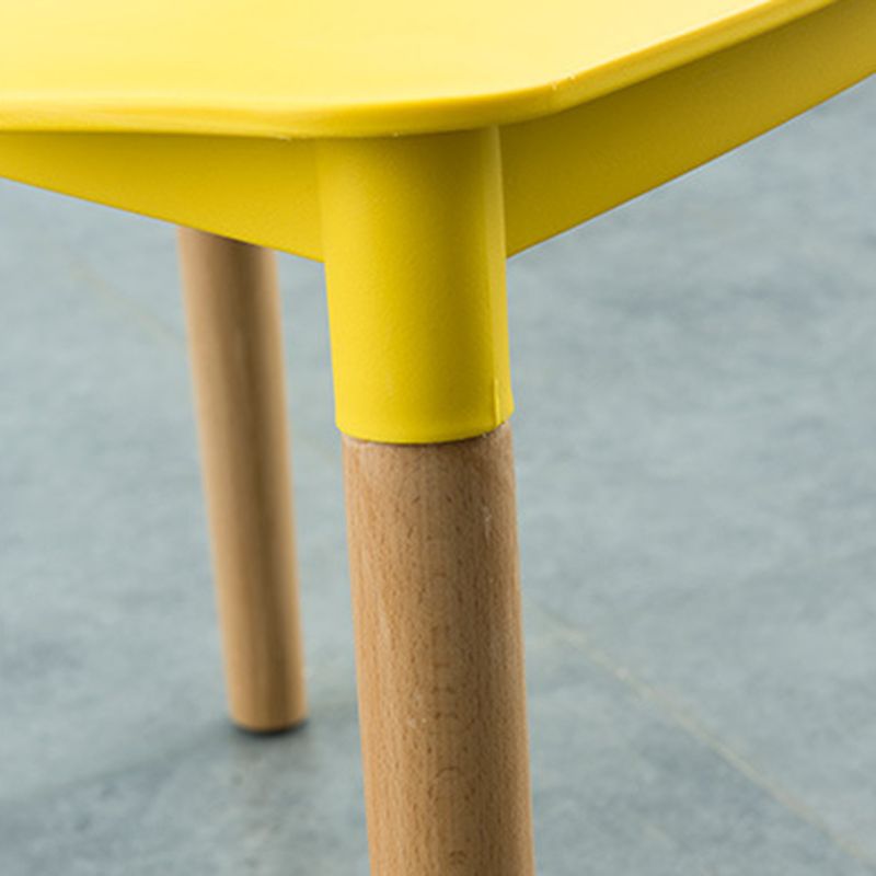 Solid Wood Legs Side Chair Indoor Armless Open Back Dining Chair