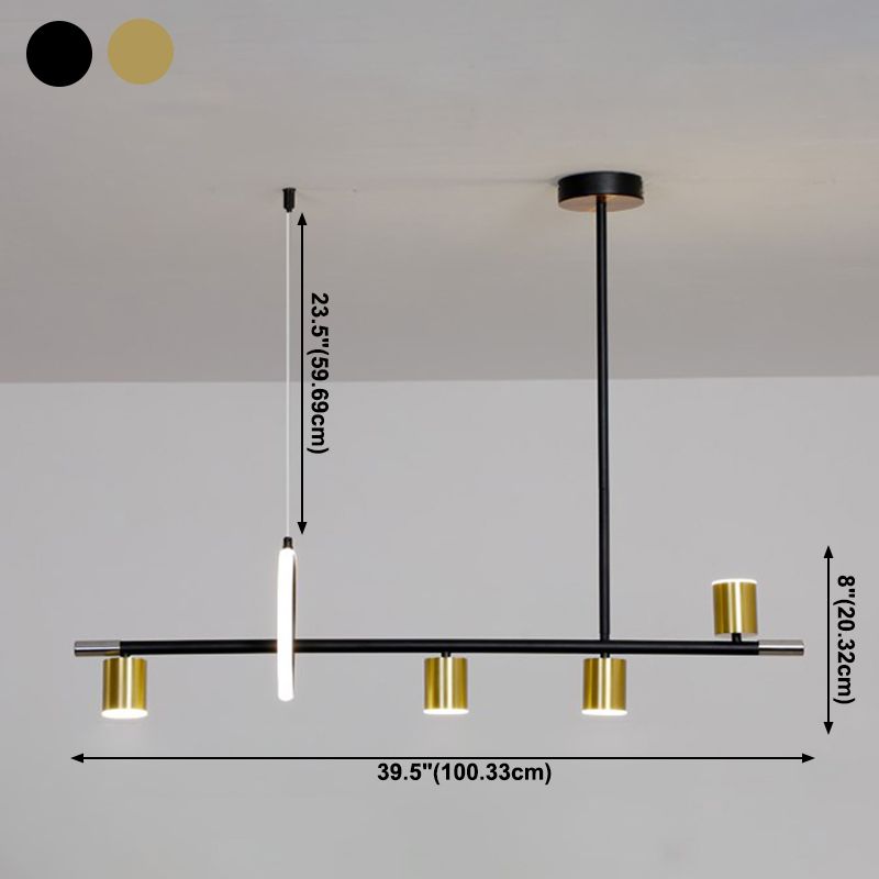 Cylinder Island Lighting Contemporary Metal Island Lighting Fixture for Kitchen