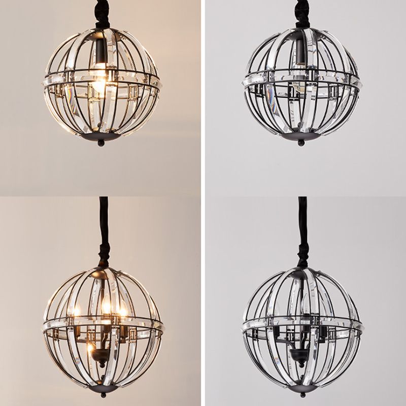 Globe Lantern Pendant Lighting Modern Crystal Dining Room Light Light