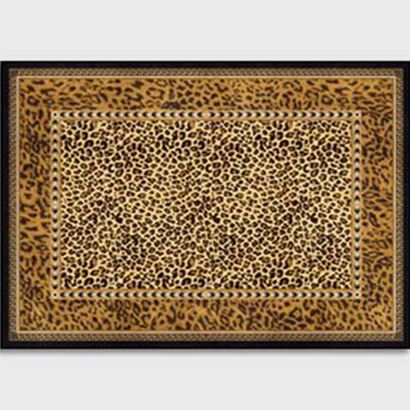 Funky Leopard Print Rug Polyester Indoor Carpet Stain Resistant Carpet for Living Room