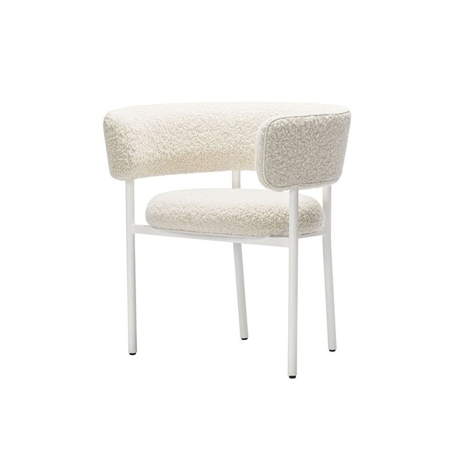 Fauteuils de salle à manger modernes Fauteuils rembourrés à dossier ouvert avec pieds en métal