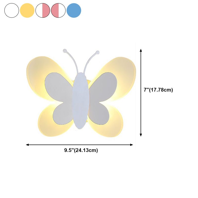 1-Light Butterfly Wall Sconce Modern Style Metal Wall Lighting for Living Room