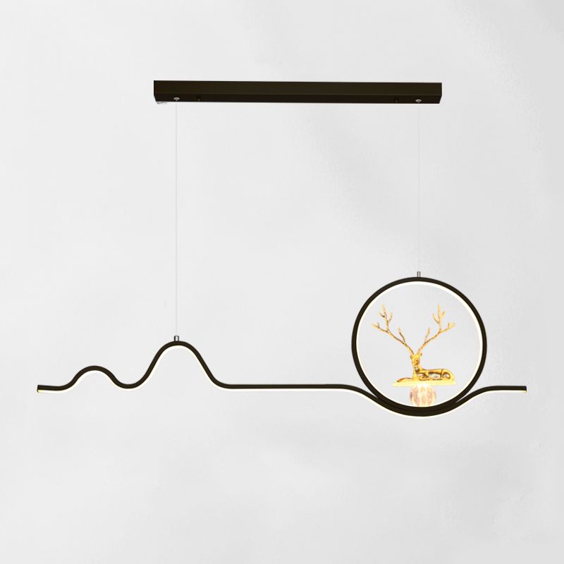 Linear Shape Island Lights Modern Style Metal 2 Light Pendant Lighting