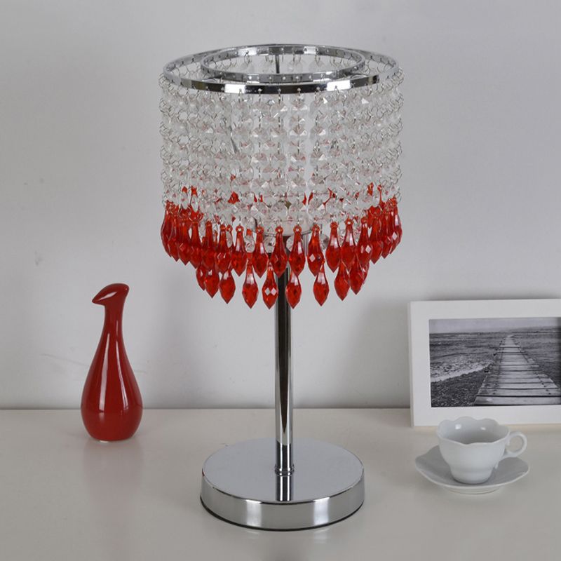 Crystal perled rouge / rose / violet lampe 2 niveaux Pichet à pain de nuit moderniste simple